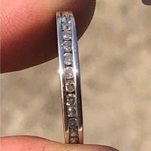 10k White Gold & Diamond Channel Ring 
Size 6